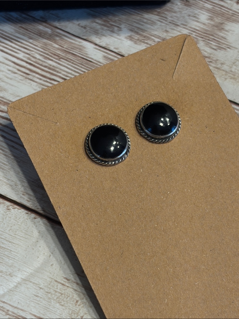 925 Silver Black Onyx Stud Earrings
